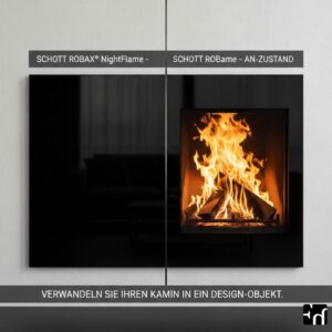 Feuerfestes Kaminglas SCHOTT ROBAX® NightFlame®